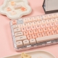 Liquid Foundation Pink / Green 104+28 Keycaps Set PBT Dye-subbed + PC Semi-transparent HOA Profile for Mechanical Keyboard